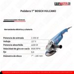 Pulidora 7 Bosch GWS 2200-180 Vulcano - Equipmaster..