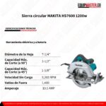 Sierra circular MAKITA HS7600 1200w - Equipmaster