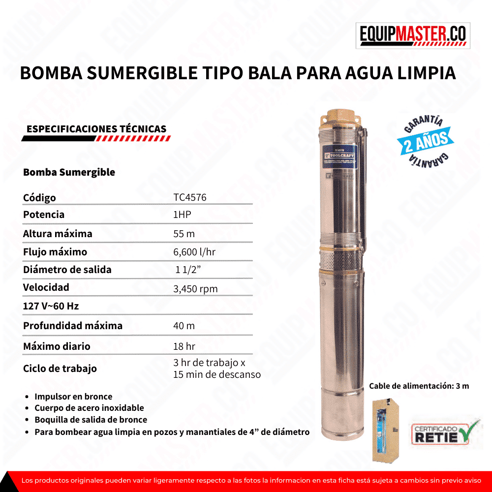 bomba_sumergible_tipo_bala_toolcraft_TC4576_equipmaster