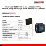 Nivel Laser BOSCH GLL 12-22 • Línea Laser ROJA -Equipmaster