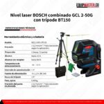 [ Nivel laser_BOSCH_combinado_GCL 2-50G-BT150_Equipmaster ]
