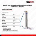 BOMBA tipo LAPICERO-5742- sumergible multietapas TOOLCRAFT 2hp 220v - Equipmaster
