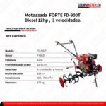 Motoazada FORTE FD-900T 12Hp - Equipmaster