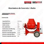 Mezcladora de Concreto 1 Bulto -EM-M1B - Equipmaster