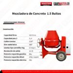 Mezcladora de Concreto- 1.5 Bultos -Equipmaster