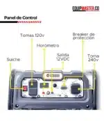 Planta Electrica GE3300-K ECOMAX 3300watt Maximo, 3000watt Continuo,120/240v, a Gasolina, Monofasica, Arranque Manual - Imagen 5