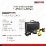 Pulidora Inalambrica STANLEY SCG400M2K-B3 ,20V - Equipmaster