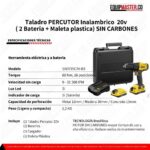 Taladro Percutor_ 20V_ sin carbones _ SBD715C2K-B3_ Equipmaster