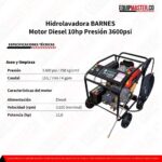 Hidrolavadora diesel_E0793_BARNES_10hp_Presión 3600psi _Arranque electrico_Equipmaster
