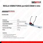 REGLA VIBRATORIA Portatil ENAR 3 Mts Perfil De Aluminio Motor HONDA GX25 - Imagen 3