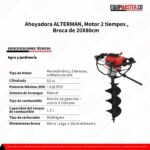 Ahoyadora ALTERMAN- Motor 2 tiempos - Broca de 20X80cm -Equipmaster