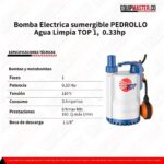 Bomba ELECTRICA -PEDROLLO TOP 1-Equipmaster