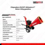 Biotrituradora Chipeadora DUCATI DWS150 Diámetro 4,7", 2 cuchillas, Motor 15hp Gasolina - Imagen 5