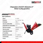 Chipeadora- DWS65- DUCATI -Motor 6,5hp gasolina- Equipmaster
