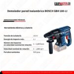 Demoledor pared Inalambrico - BOSCH GBH 180-LI- Equipmaster