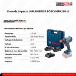 Llave de impacto - INALAMBRICA - BOSCH GDX180-LI - Equipmaster