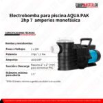 Electrobomba para piscina AQUA PAK 2hp 7 - amperios monofásica