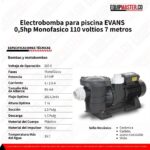 Electrobomba para piscina EVANS HP1.5ME050 -Equipmaster
