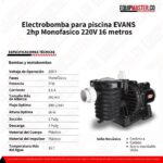 Electrobomba para piscina EVANS monofasico -Equipmaster