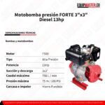 Motobomba presion 3x3 diesel 13hp - Equipmaster