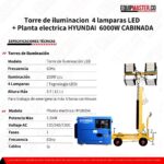 Torre de iluminacion ML44 +Planta electrica HYUNDAI HYLDG6000S - Equipmaster