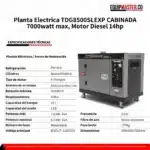 Planta Eléctrica TOYAMA - Cabinada TDG8500SLEXP - Equipmaster