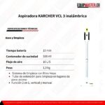 Aspiradora KARCHER VCL 3 inalámbrica -Equipmaster