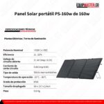 Especificaciones tecnicas panel solar portatil ps 160w -Equipmaster