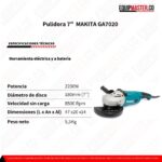 Pulidora 7- MAKITA GA7020 - Equipmaster