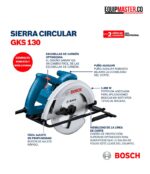 Sierra Circular BOSCH GKS 130 1300w 5800rpm Disco 7-1⁄4" - Imagen 4