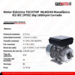 Motor Eléctrico TECHTOP ML80244 Monofásico - Equipmaster