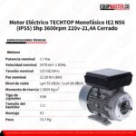 Motor Electrico TECHTOP Monofasico IE2 N56 (IP55) -Equipmaster