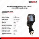 Motor fuera de borda HIDEA EF60F-T motor 60hp 4t -Equipmaster