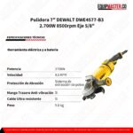 Pulidora DWE4577-B3 DEWALT 2700w -Equipmaster