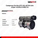 Compresor de aire 431-AP750 115psi -Equipmaster