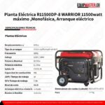 Planta Eléctrica a gasolina R11500DP-8 WARRIOR -Equipmaster