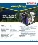 Ficha tecnica motobomba gasolina Goodyear Power GYW802WPS -Equipmaster