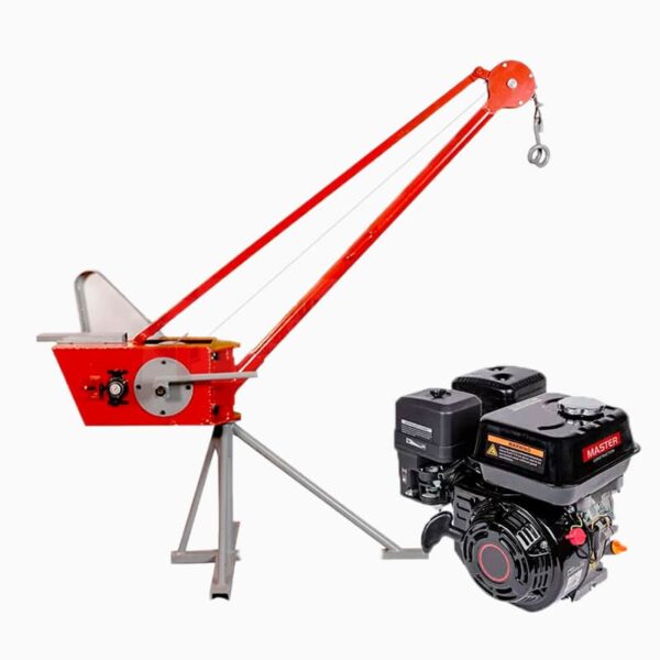 Pluma Grúa 300kg con Motor MASTER gasolina 9hp -Equipmaster