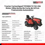 Tractor Cortacésped TLT42-19A TOYAMA -Equipmaster