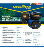 Ficha tecnica motor goodyear gyw4203rs 15hp Equipmaster