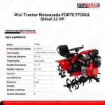 Mini Tractor FTD001 FORTE Motoazada 12Hp -Equipmaster