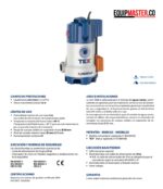 Bomba Sumergible TEX 3 PEDROLLO 110v Monofásica -Equipmaster