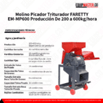 Molino Picador Triturador EM-MP600 FARETTY -Equipmaster