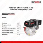 Motor EM-GM460 FORTE 16 hp -Equipmaster