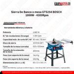 Sierra Banco Bosch GTS254 -Equipmaster