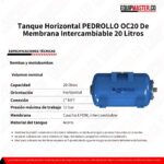 Tanque Horizontal OC20 PEDROLLO -Equipmaster