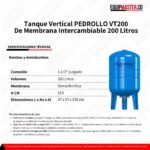 Tanque Vertical PEDROLLO VT200- Equipmaster