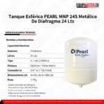 Tanque esférico PEARL 24 litros MNP 24S metálico de diafragma -Equipmaster