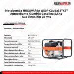 Motobomba HUSQVARNA W50P 5.6HP -Equipmaster