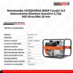 Motobomba HUSQVARNA W80P 5.7HP -Equipmaster